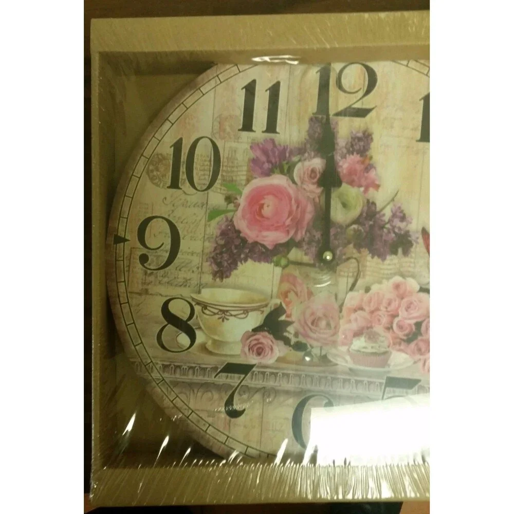 Round Wooden Kitchen Wall Decorative Clock, 12
